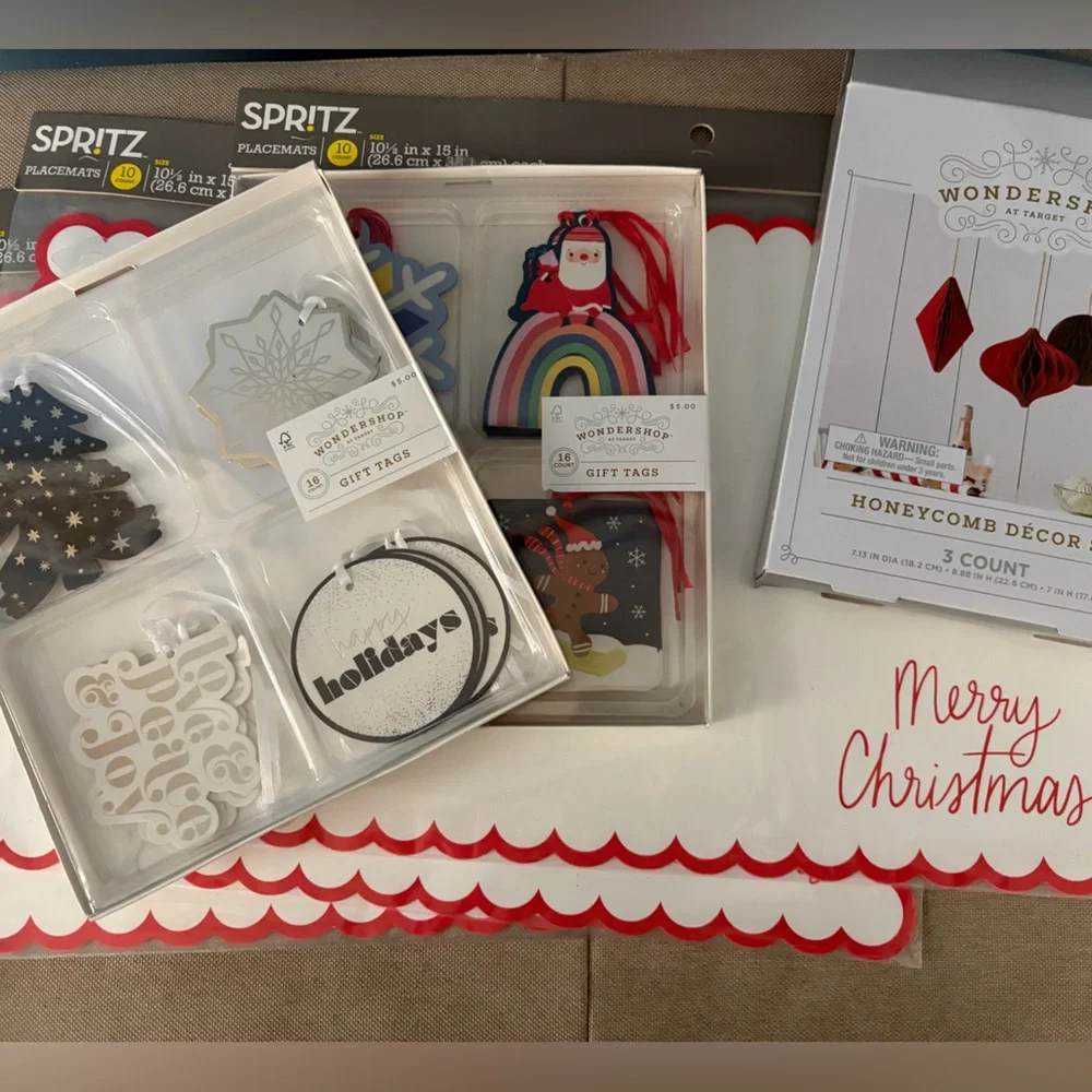 Target Merry Christmas Placemats Decor Gift Tags